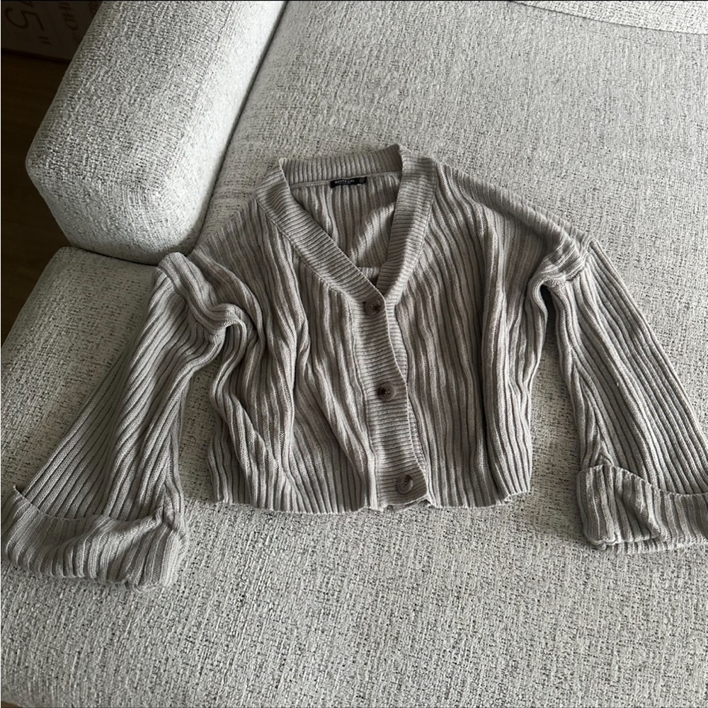 Nasty Gal cropped cardigan sweater - medium ribbed